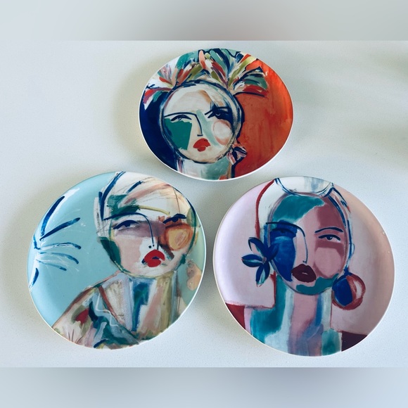 Vintage Anthropologie Set of 3 Belle D'Isle Dessert Plate - Picture 3 of 7